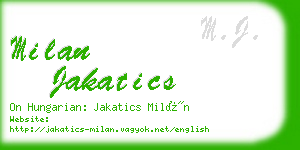 milan jakatics business card